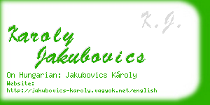 karoly jakubovics business card